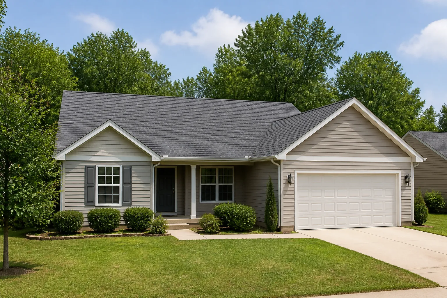 Gray asphalt-shingle roof on a residential home in Morrilton, Arkansas.